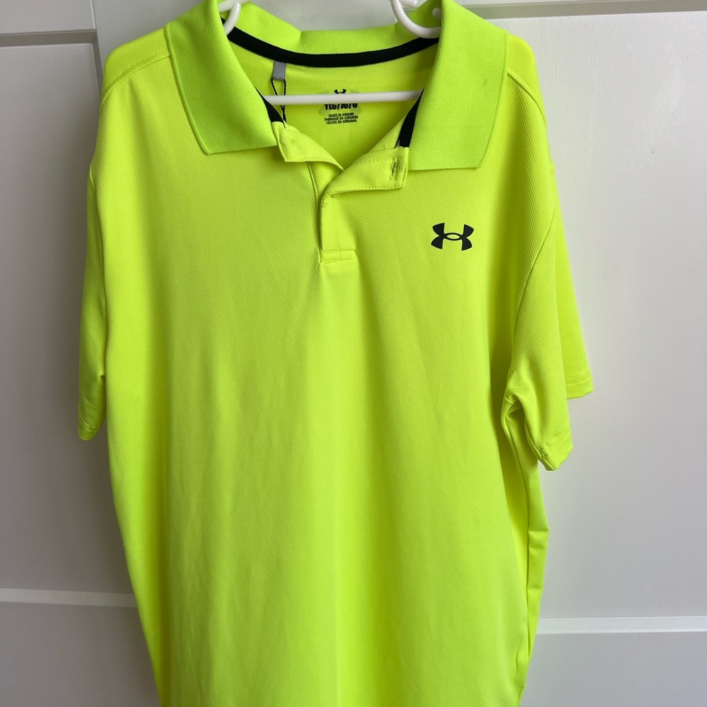 Under Armour Vibrant Lime Green Polo NWT YL